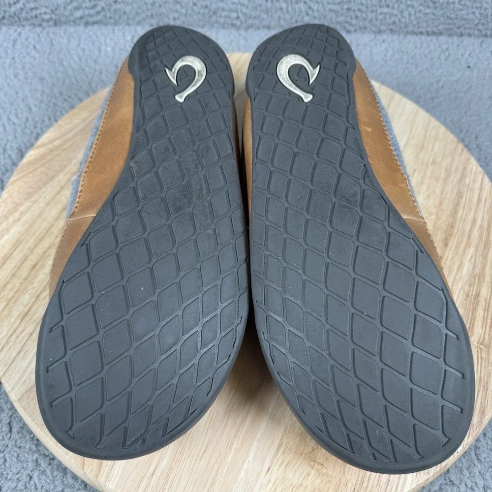 OluKai Mahana Mens Size 9 Gray Quilted Slippers Slip On Comfort‎ Loafers Shoes